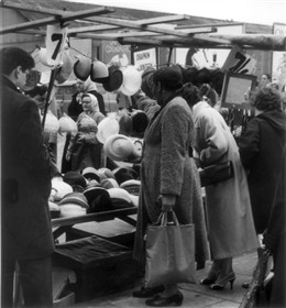 Photo:View of hat stall in Church Street 1958